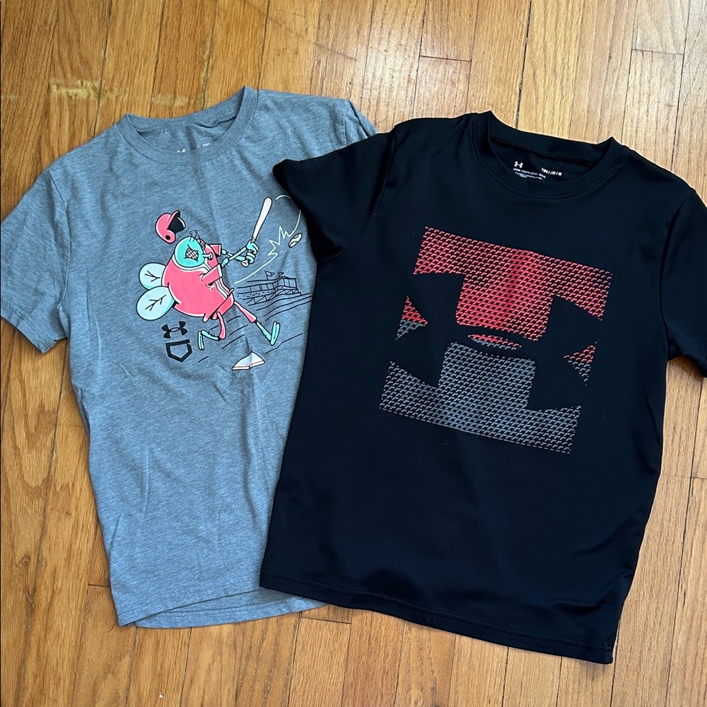 Under Armour Kids Black & Gray Graphic Short-Sleeve Tees